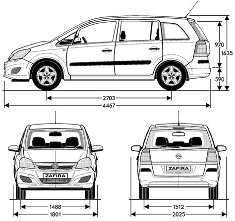 Технические характеристики оцинкованной серии автомобилей Opel Zafira