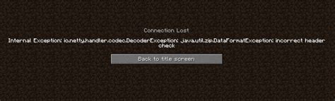 Что такое ошибка io.netty.handler.codec.DecoderException в Minecraft